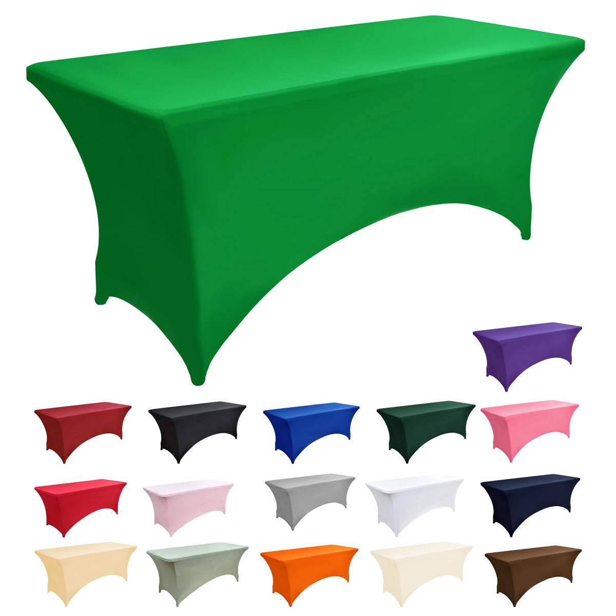 2-Pack 4ft Spandex Table Covers for Rectangular Folding Tables - Wrinkle Resistant Stretch Tight Table Cloths