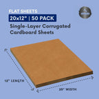 Single-Wall Corrugated Cardboard Sheets, Heavy Duty, Large Size, for Packaging, Layer Separation, Shipping, Mailing