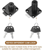 2 Pack Drawer Lock with Keys, Keyed Different Alloy Steel Desktop Lock with 7/8" Length 3/4" Dia Cylinder Cam Cabinet