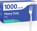 1000 Count White Plastic Forks Heavy Duty