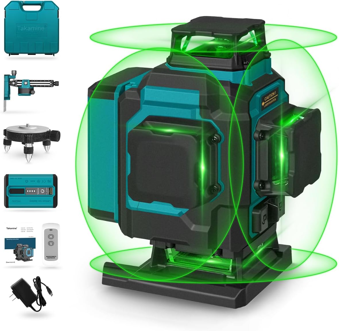 16 Line Green Laser Level Pro,4x360 4D Cross Line for Construction | Self Leveling Lazer Leveler Tool,4x360° Vertical