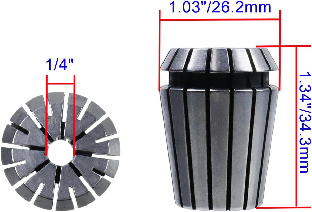 ER25 Collet Chucks 1/4 Dia Spring Collet Set for CNC Engraving Machine and Milling Lathe Tool -2pcs
