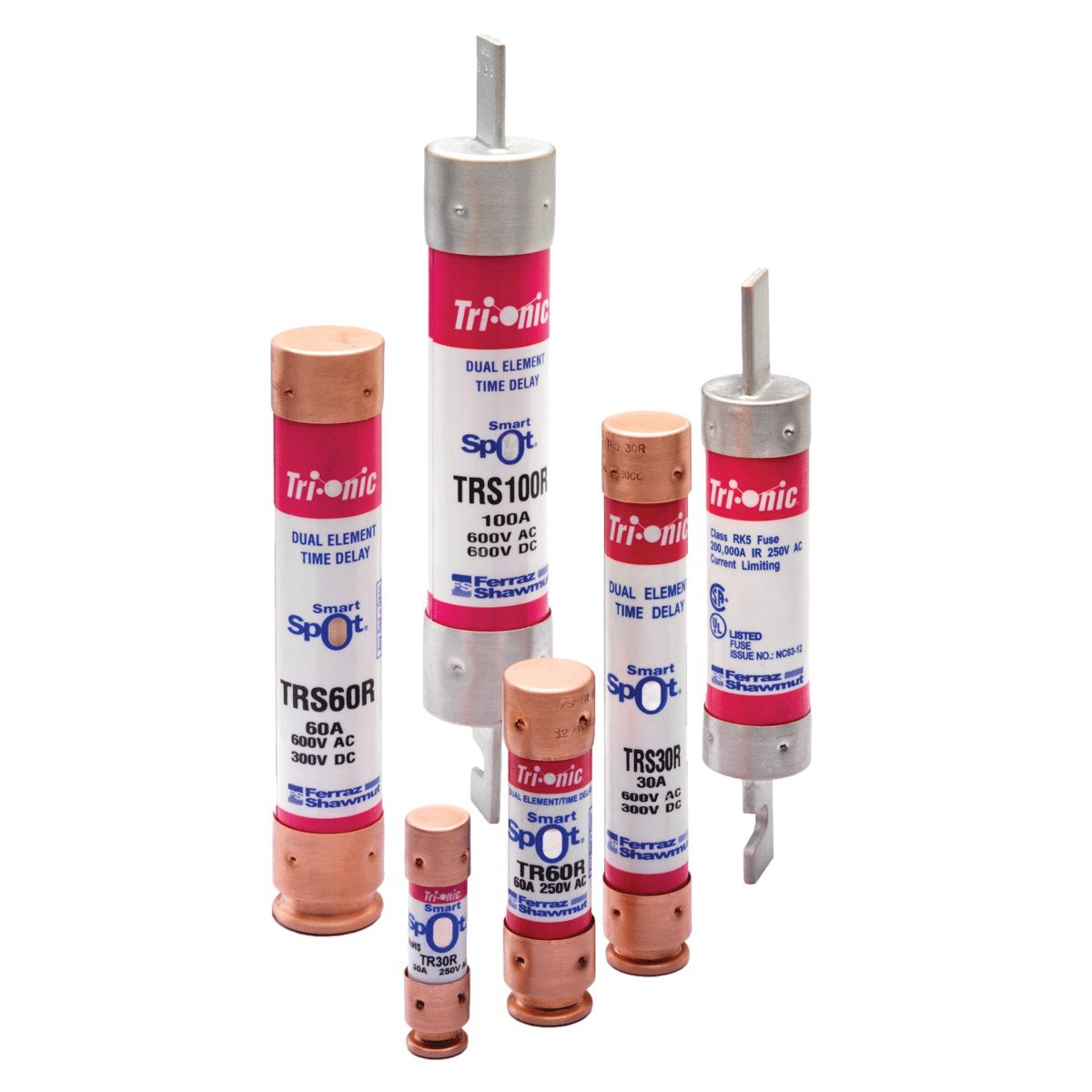 Mersen UL Class Fuse, RK5 Class, Time-Delay, 10A, 600V AC, Indicating TRS10RID - 1 Each