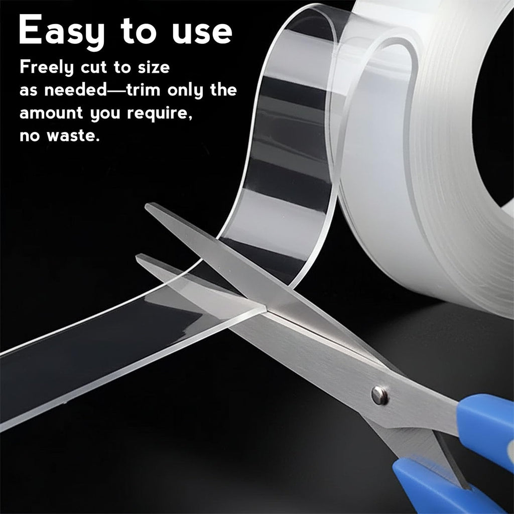 Heavy-Duty Double Sided Nano Tape, Reusable, No Marks, 10ft