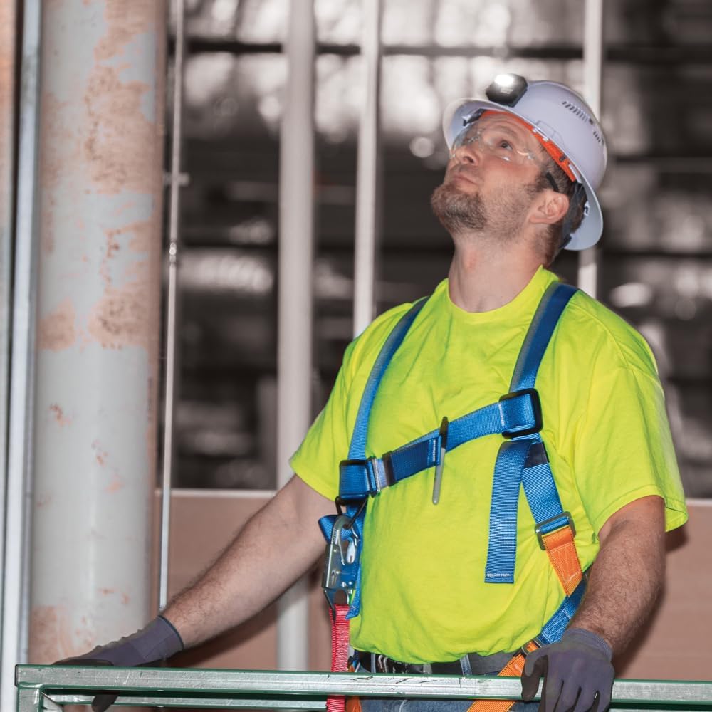 60407RL Hard Hat, Rechargeable Headlamp, Vented, Full Brim Style, Padded Self-Wicking Odor-Resistant Sweatband, White