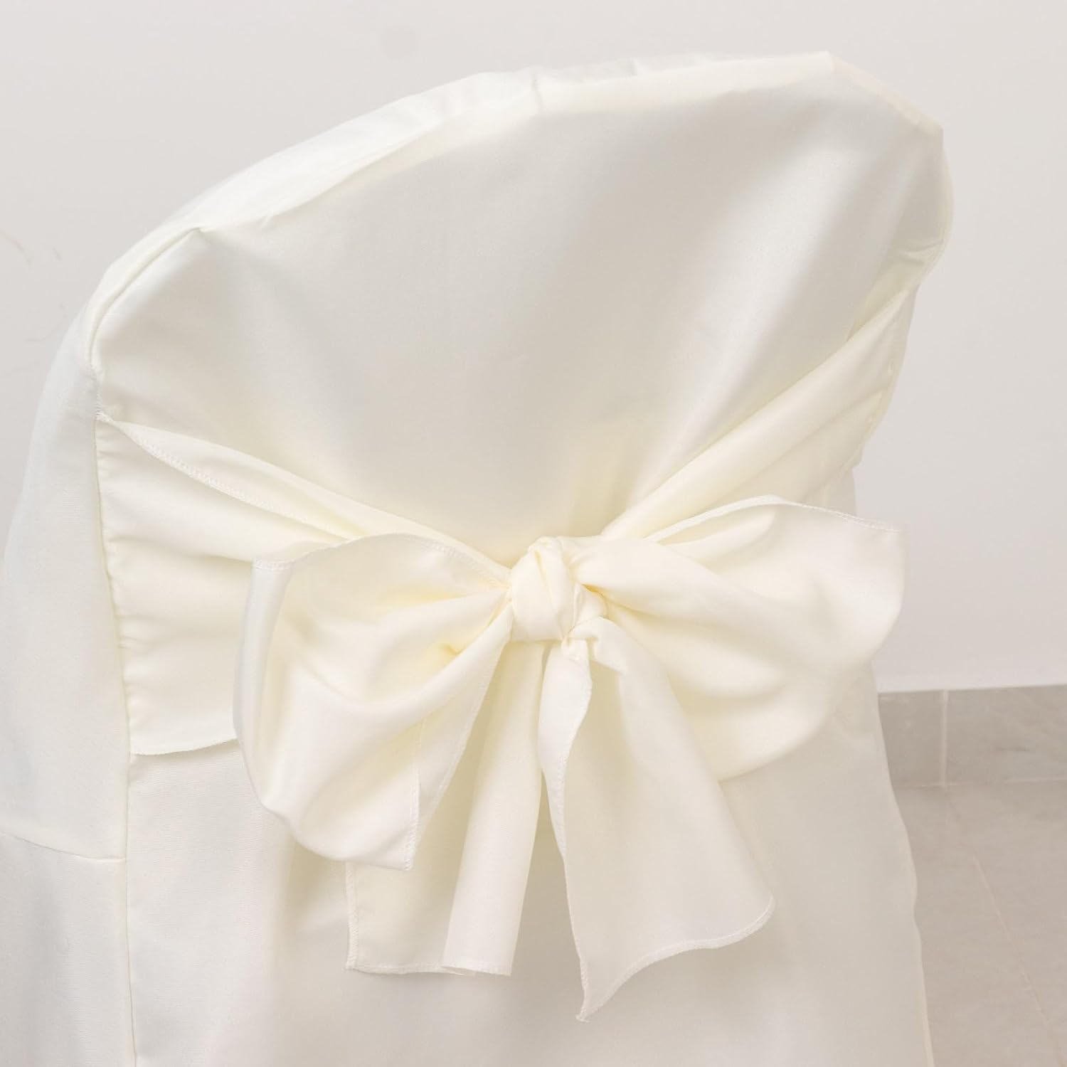 Efavormart 10 Pack Ivory Linen Polyester Folding Chair Covers for Party Dining Chairs Reusable Wedding Chair