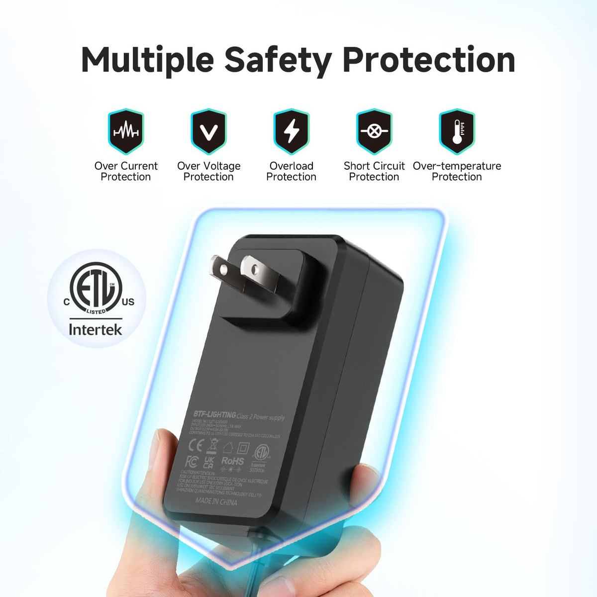 BTF-LIGHTING DC12V 5A 60W LED Driver 2 Pack, Class 2 Transformer