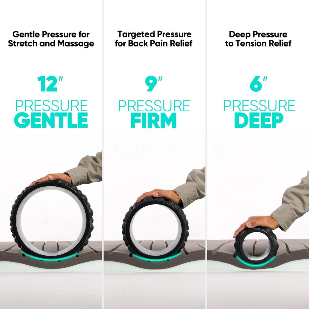 Back Roller, Back Wheel Foam Roller - Targeted Muscle Roller for Deep Tissue Massage, Back Stretcher