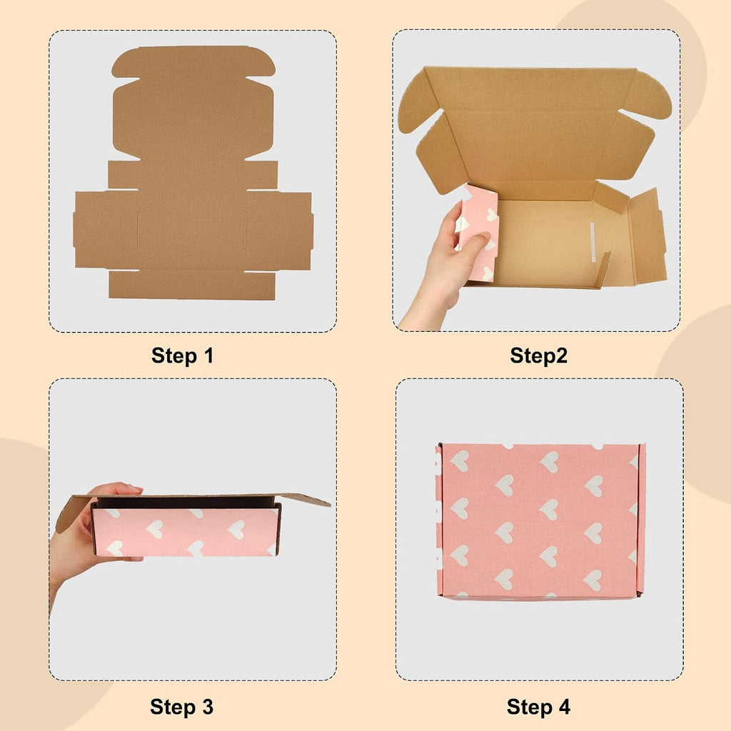 Green Recyclable Cardboard Small Gift Mailer Boxes for Shipping Packaging Craft Mother's Day Gifts Giving Products