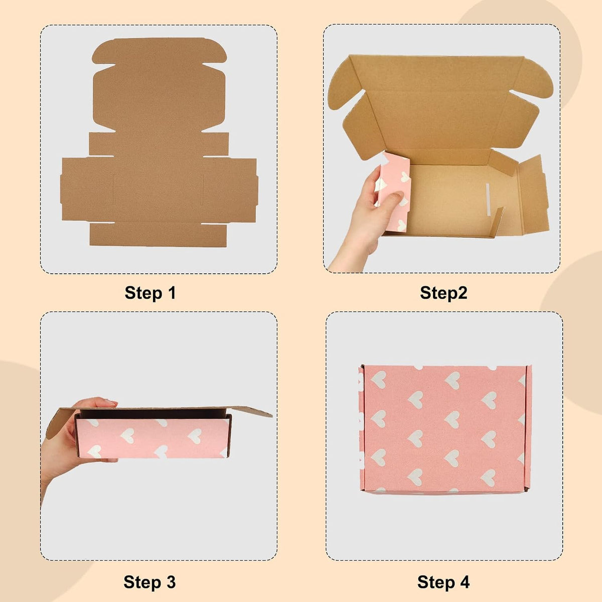 Green Recyclable Cardboard Small Gift Mailer Boxes for Shipping Packaging Craft Mother's Day Gifts Giving Products