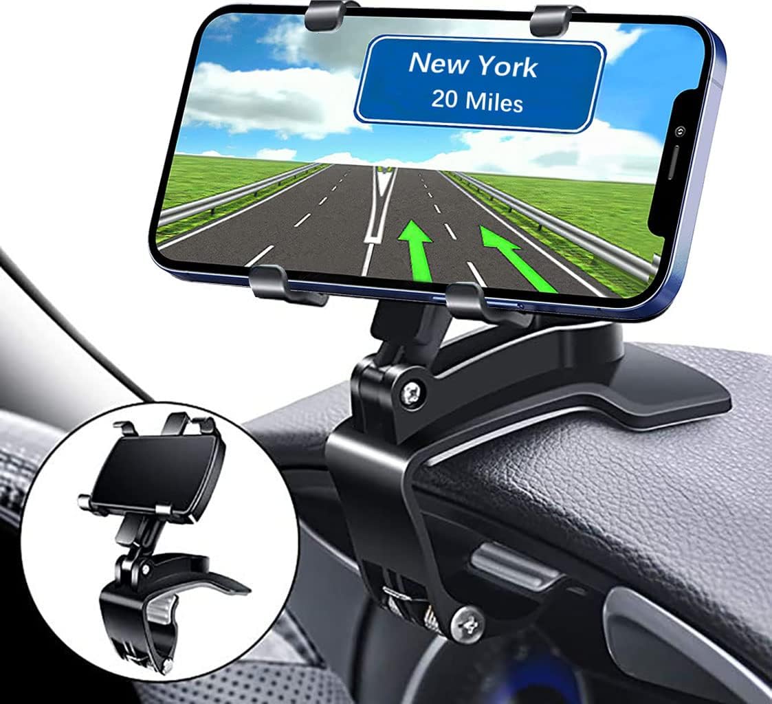 Car Phone Holder Mount,360 Degrees Rotation Dashboard Phone Holder for iPhone,Samsung,Google,Nokia,and 4 to 7"
