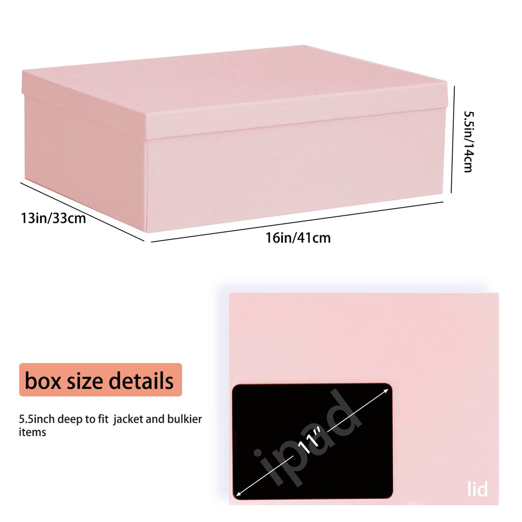 Extra Large Gift Box 16.5x13x5.5 inches,Pink Gift Boxes with Lids for Presents,Perfect for Birthday,Valentine's