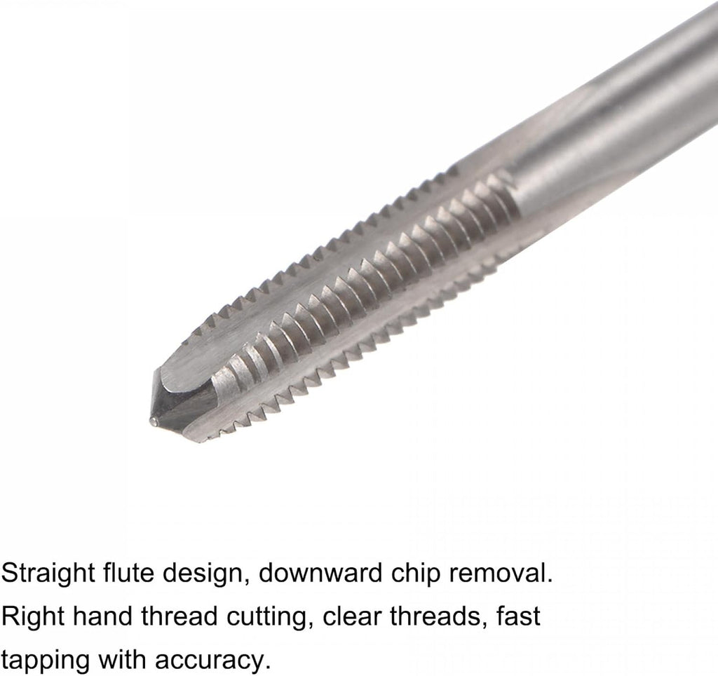 uxcell Thread Milling Taps, #8-32 UNC High Speed Steel (HSS) 3 Straight Flutes Machine Screw Thread Threading Tap, 4" Length (Extra Long)