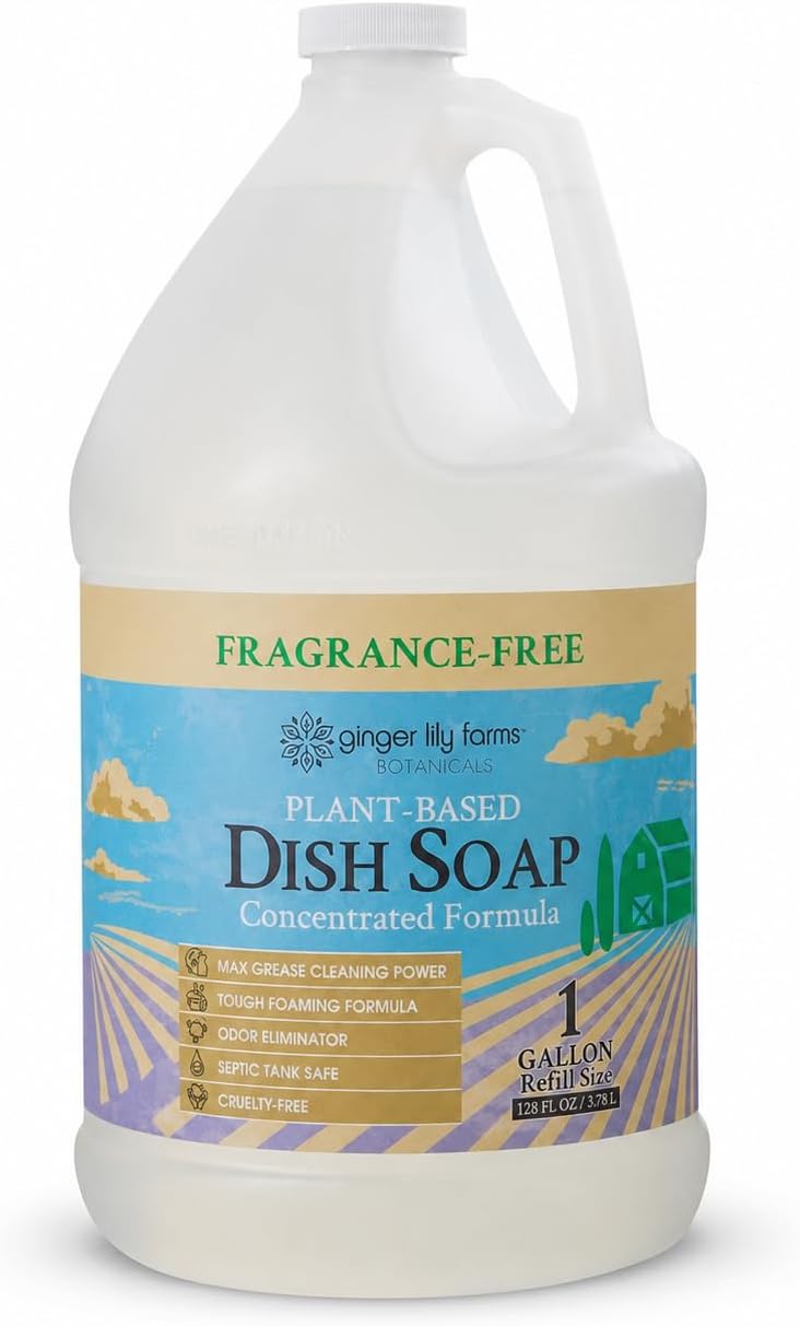 Botanicals Liquid Dish Soap, 128oz, Fragrance Free