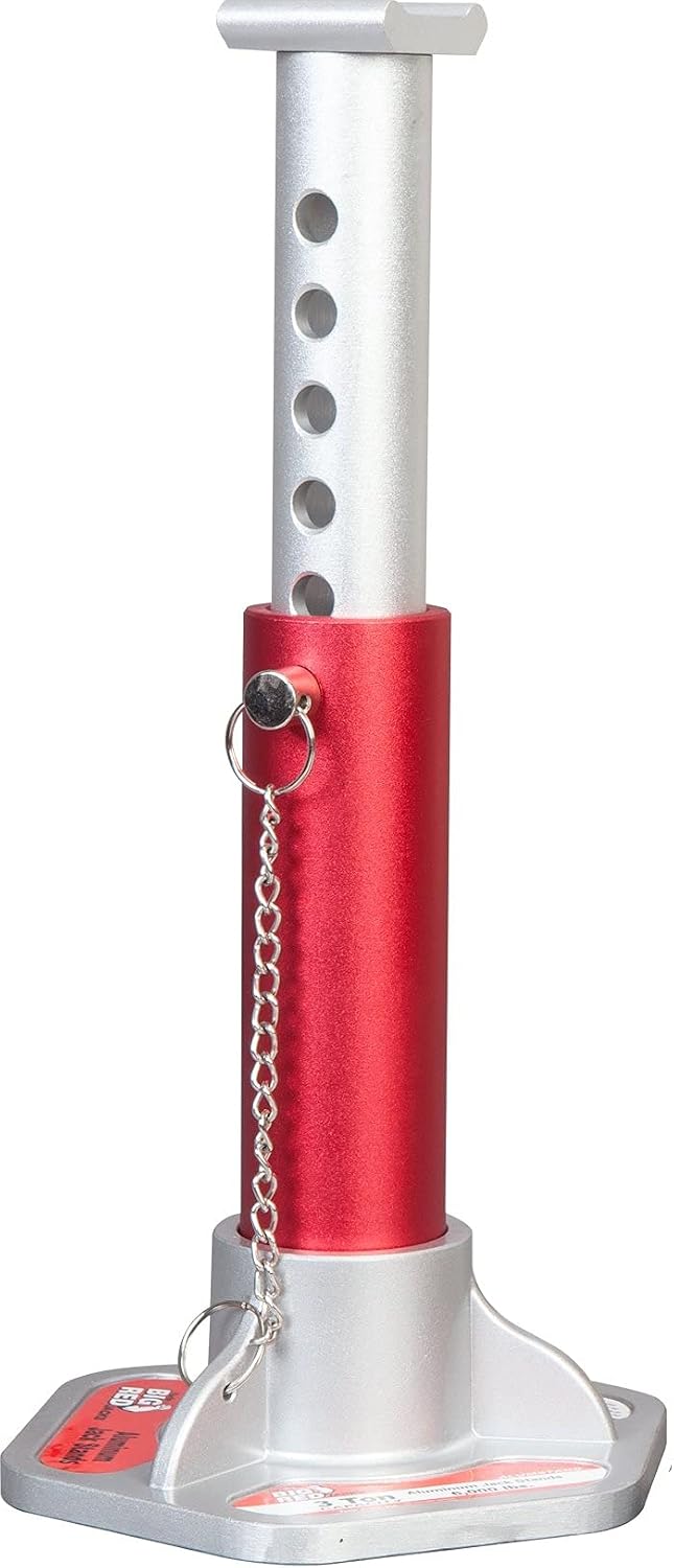 T43004 Torin Aluminum Jack Stands with Locking Support Pins: 3 Ton (6,000 lb) Capacity, Red/Silver, 1 Pair
