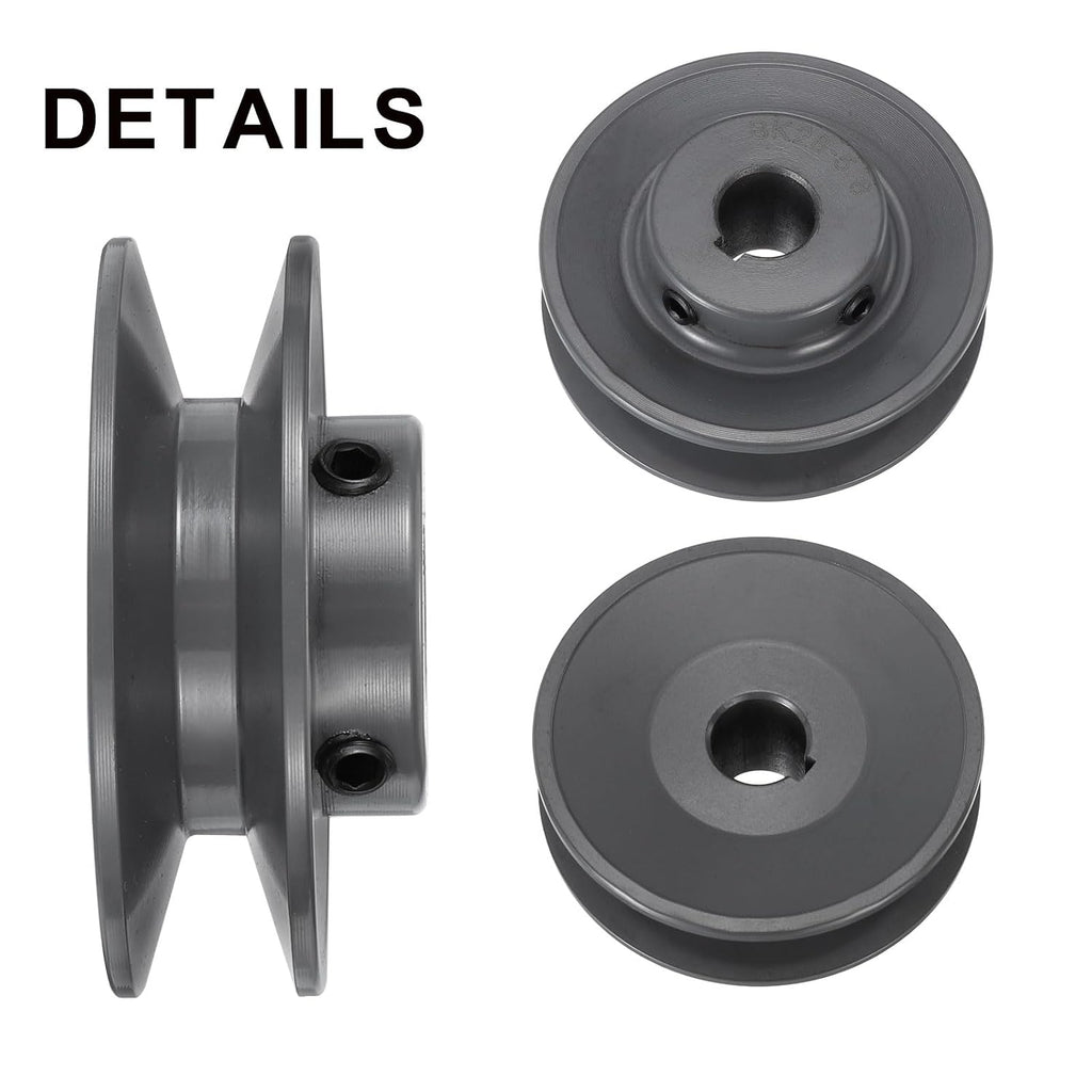 uxcell BK28-5/8 V-Belt Sheave 5/8" Bore, 2.95" OD, Single Groove Web Sheave