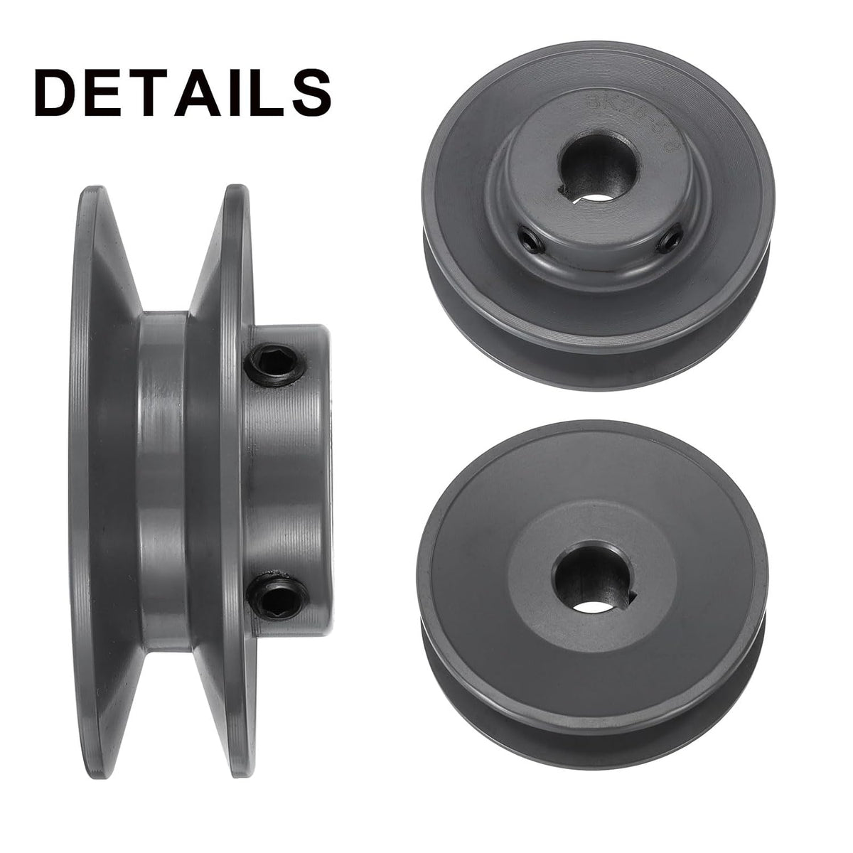 uxcell BK28-5/8 V-Belt Sheave 5/8" Bore, 2.95" OD, Single Groove Web Sheave
