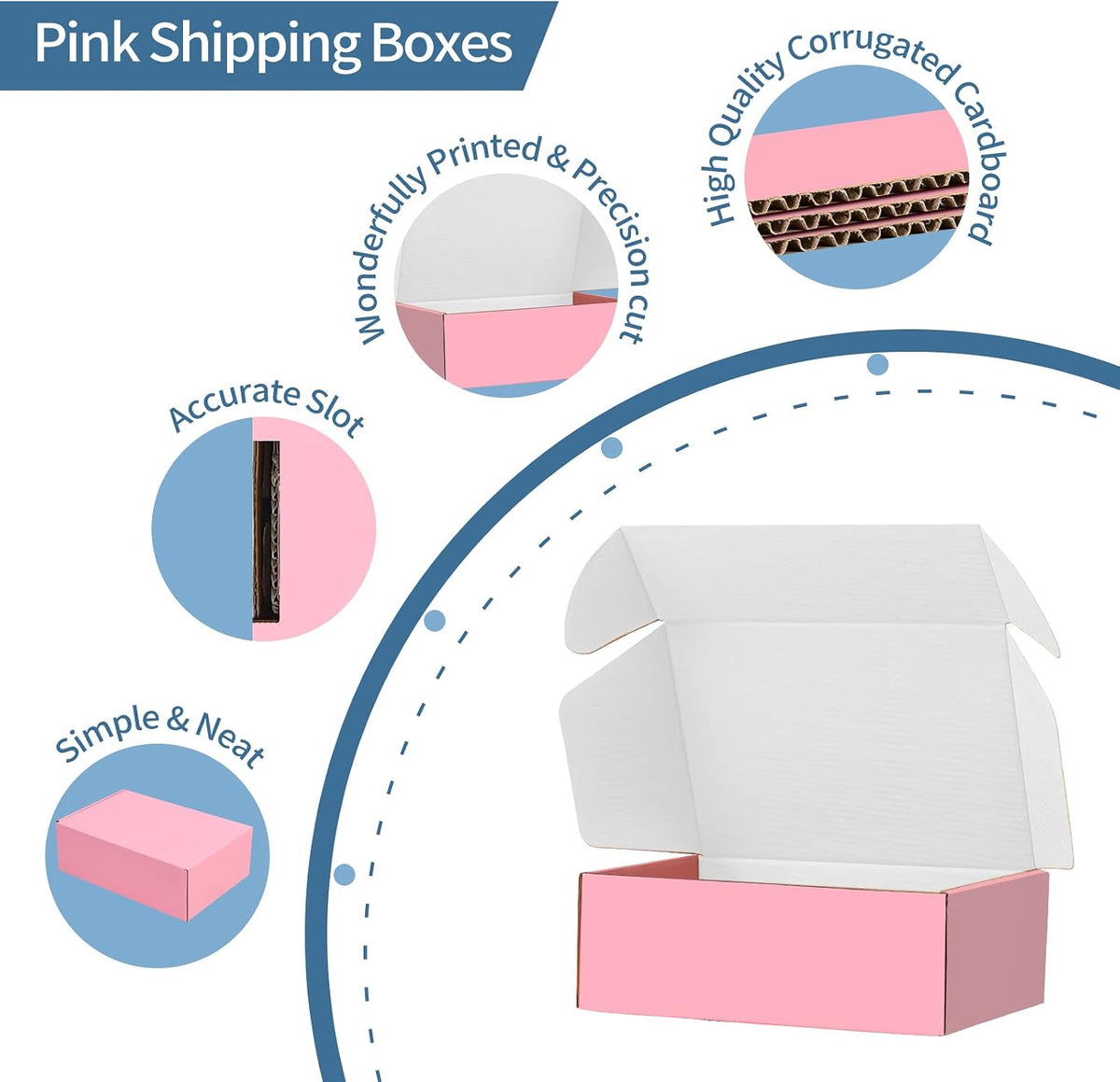 28 Pack 9x6x3 inches Pink Shipping Boxes for Small Business, Small Corrugated Cardboard Gift Box for