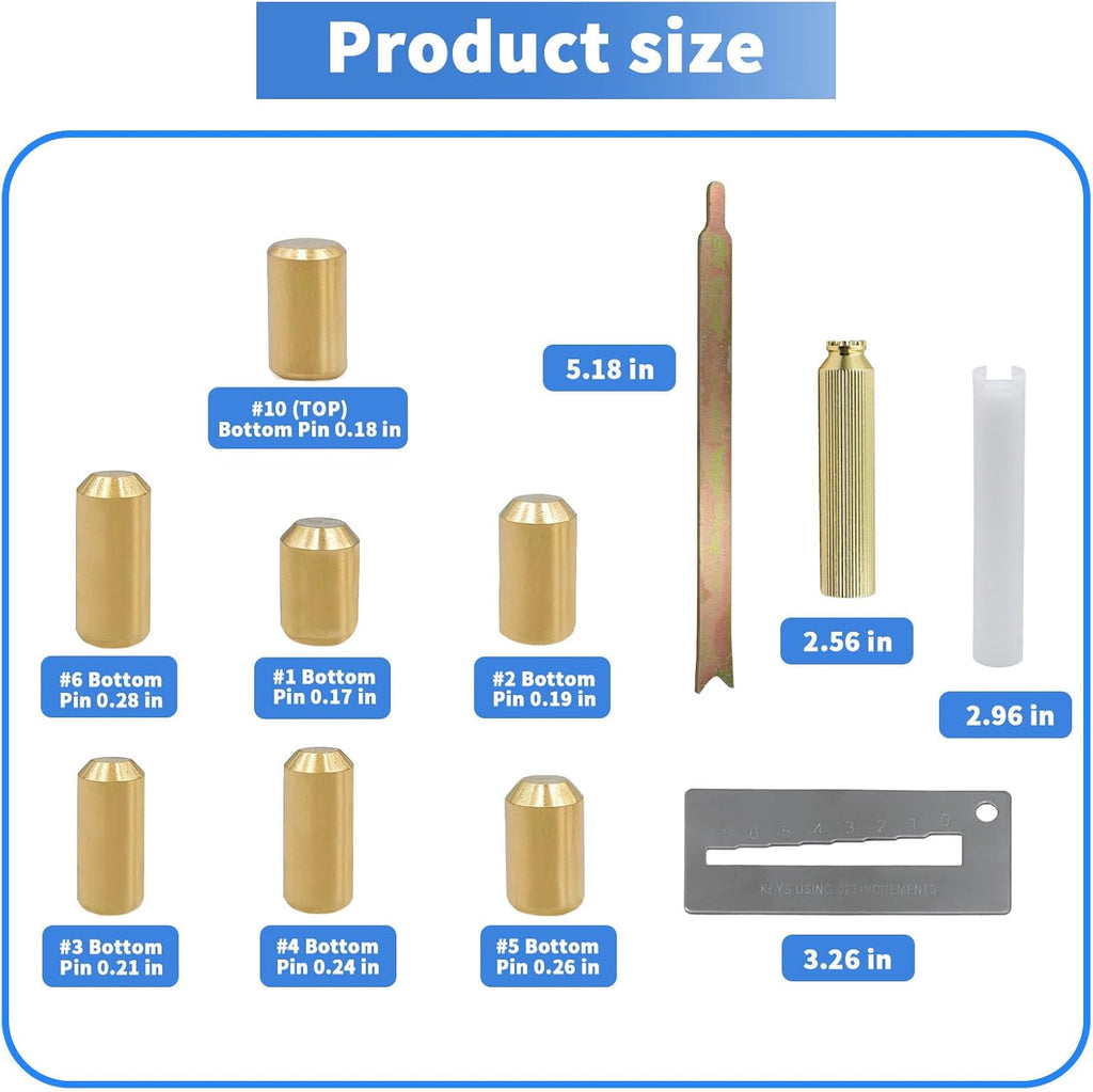 Rekey Kit for Kwikset, Complete 4-Tool DIY Set with Brass Bottom Pin | Rekeying Pins (1-6, 50 Each) for Home Door Lock