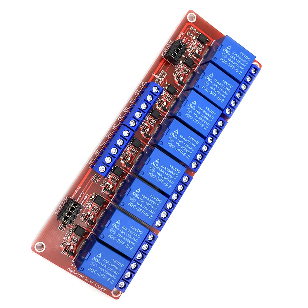FainWan 12V 8 Channel Relay Module with OPTO-Isolated High and Low Level Trigger 8 Ways Relay Switch Module Compatible with Ar-duino