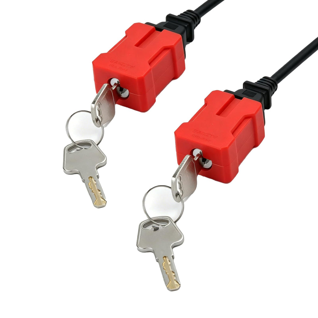 Plug Lockout Device for Cords Electrical, 2 Pack with Keys for 2 & 3 Prong