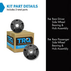 TRQ 2 Piece Rear Wheel Bearing & Hub Assembly Set