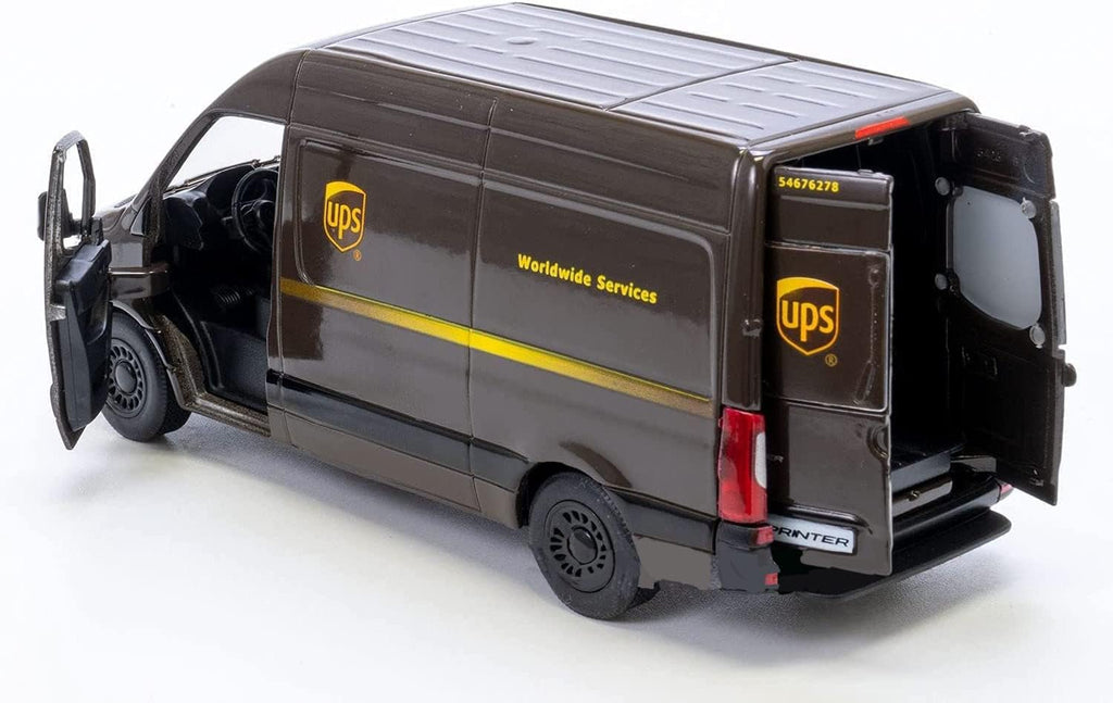 UPS Mercedes-Benz Sprinter + United States Postal Mail Truck Grumman LLV 5 Inch Die Cast Metal Model Toy Van & Trucks