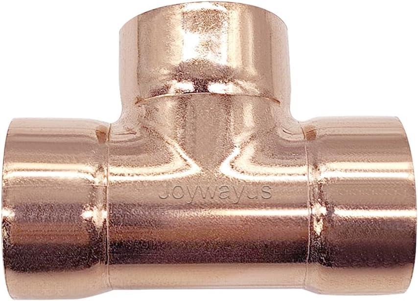 Joywayus 5 Pack Copper 3/4" C x C x C Sweat Solder Tee Pressure Fittings