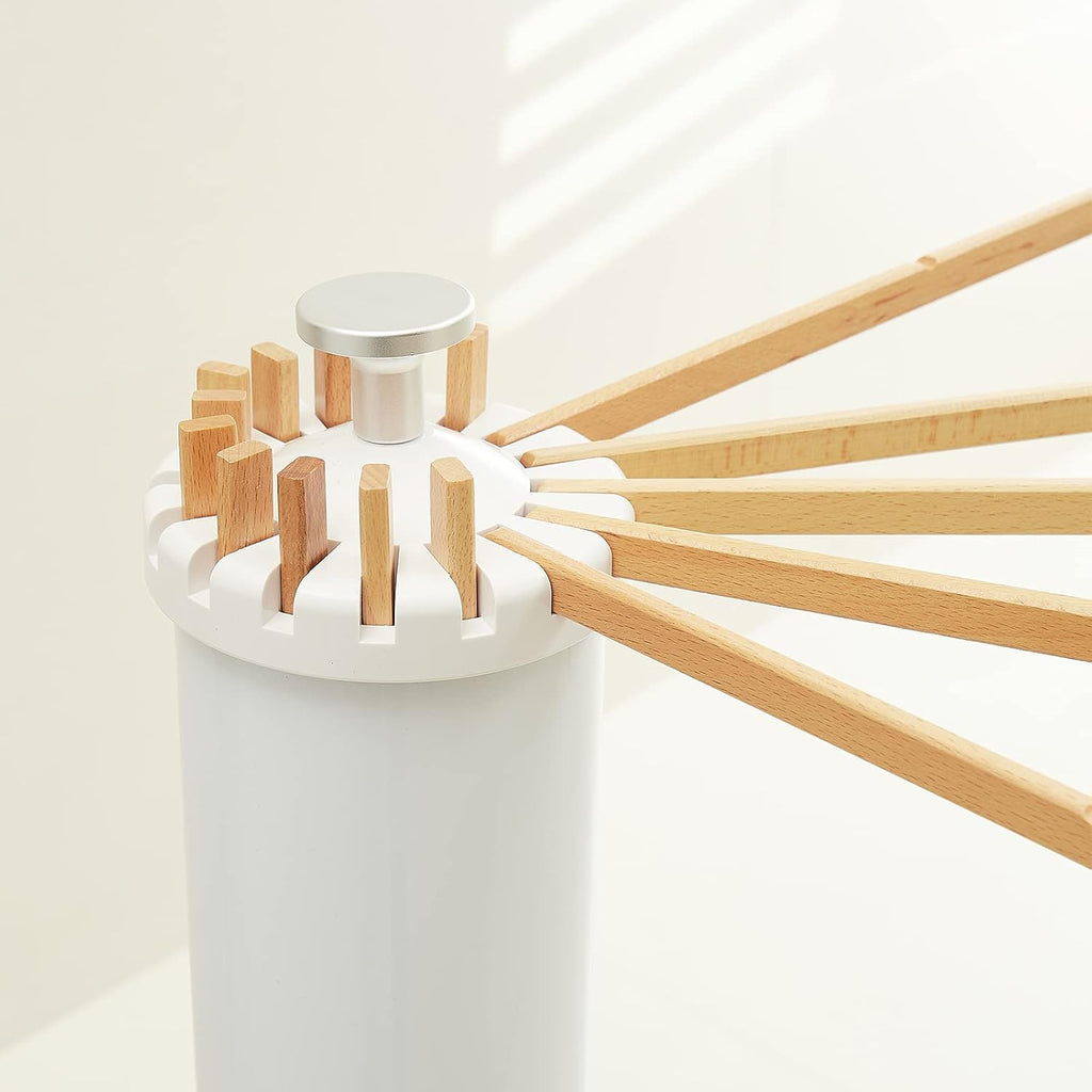 Clothes Drying Rack, Clothing Stand, Foldable Laundry Drying Rack | Portable clothes rack with wooden rods, plastic