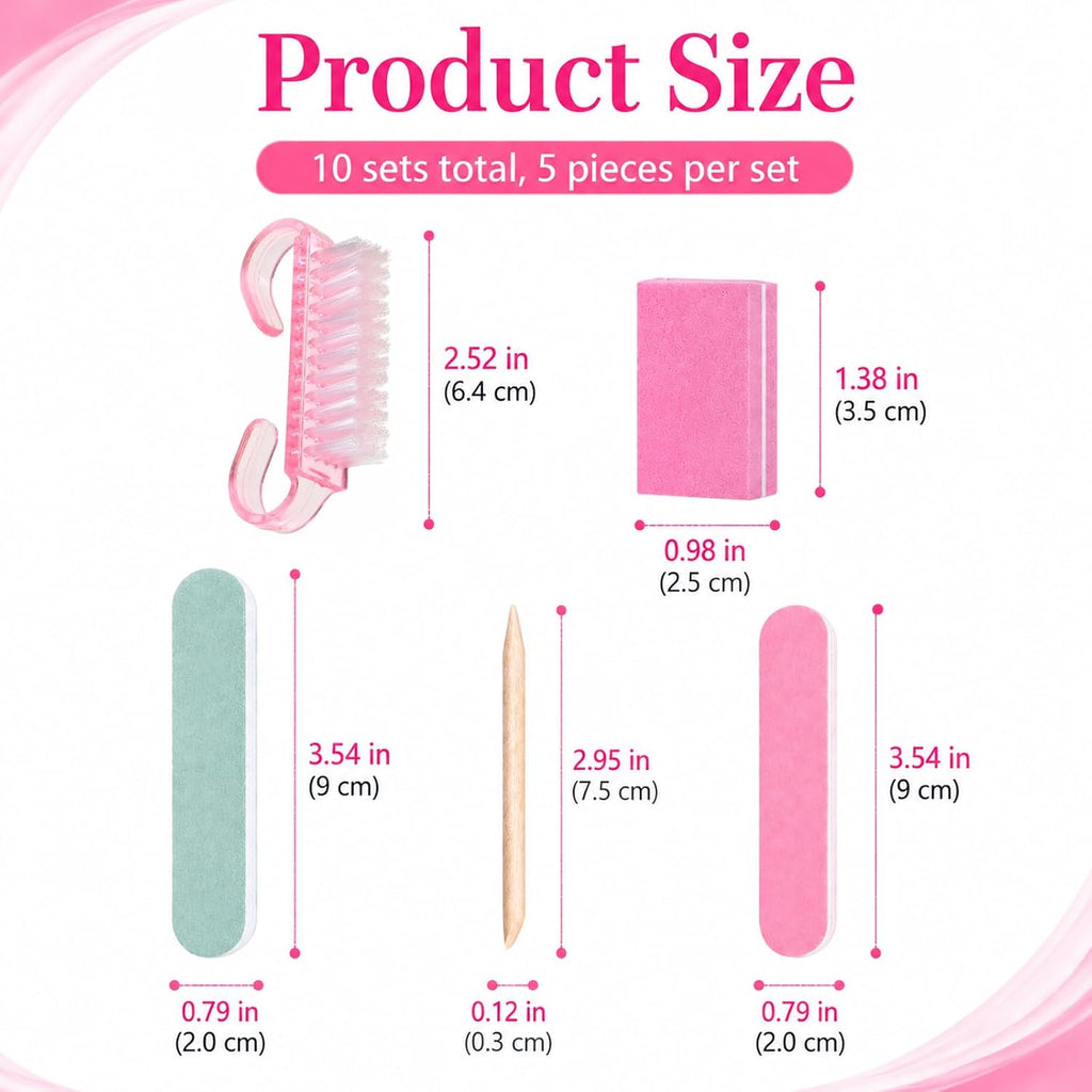 10 Packs Disposable Manicure Kit, 5 in 1 Nail Pedicure Kit