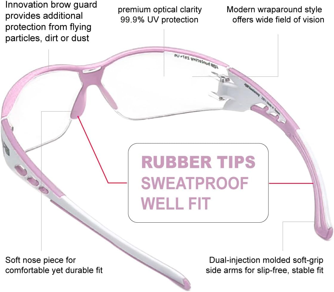 Super Flexible Lightweight Anti Fog Wrap-Around U6 Clear Shooting Safety Glasses with ANSI Z87.1 Scratch Resist