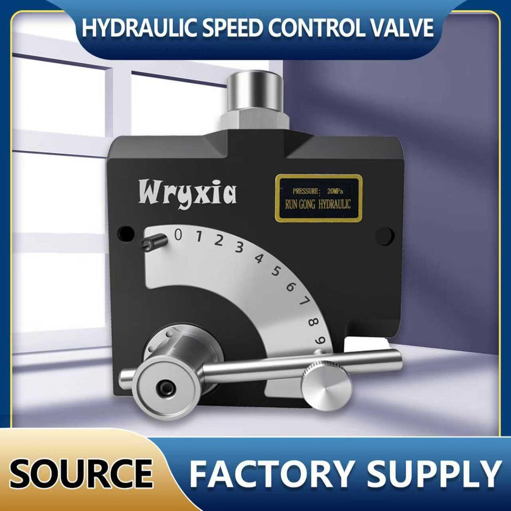 Wryxia Hydraulic Variable Flow Control Valve, Adjustable Flow Control Valve, 3000 PSI, 0-30 GPM, Cast Iron, Side-Ported (G 3/4)