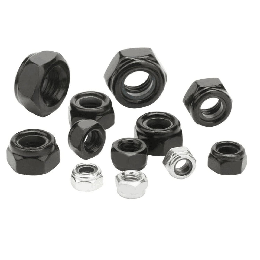 110-piece Set M3 Nylon Lock Nuts M3*0.5mm, Black Anti-Loosening Self-Locking Nuts