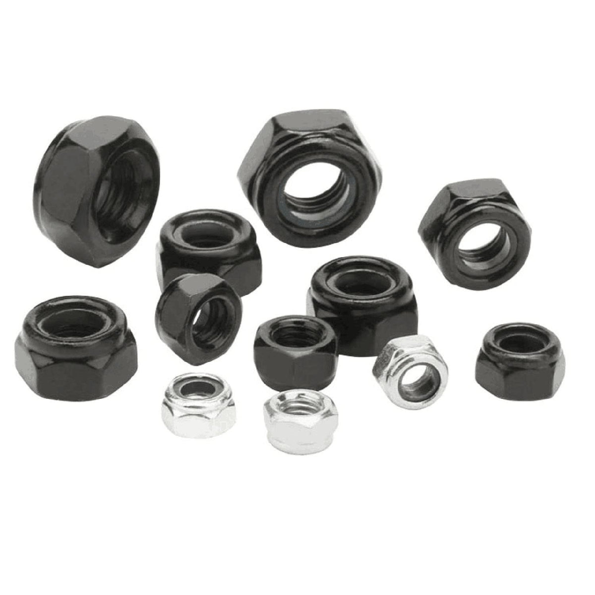 110-piece Set M3 Nylon Lock Nuts M3*0.5mm, Black Anti-Loosening Self-Locking Nuts