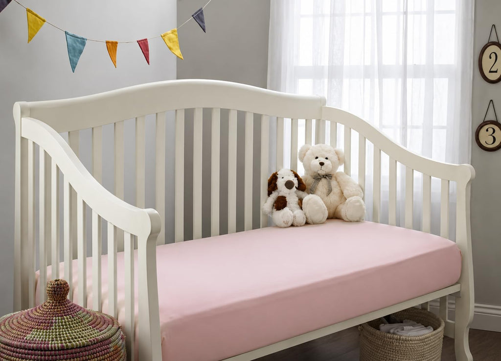 100% Natural Cotton Fitted Crib Sheet 52" x 28" - Soft, Breathable, Hypoallergenic & Gentle Toddler Bed Sheet, Baby