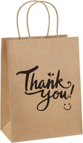 Medium Gift Bags with Handles 8x4.25x10.5 Inch Brown 25 Pack