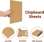 100 Pack 8x10 Chipboard Sheets, Kraft Cardboard for Shipping