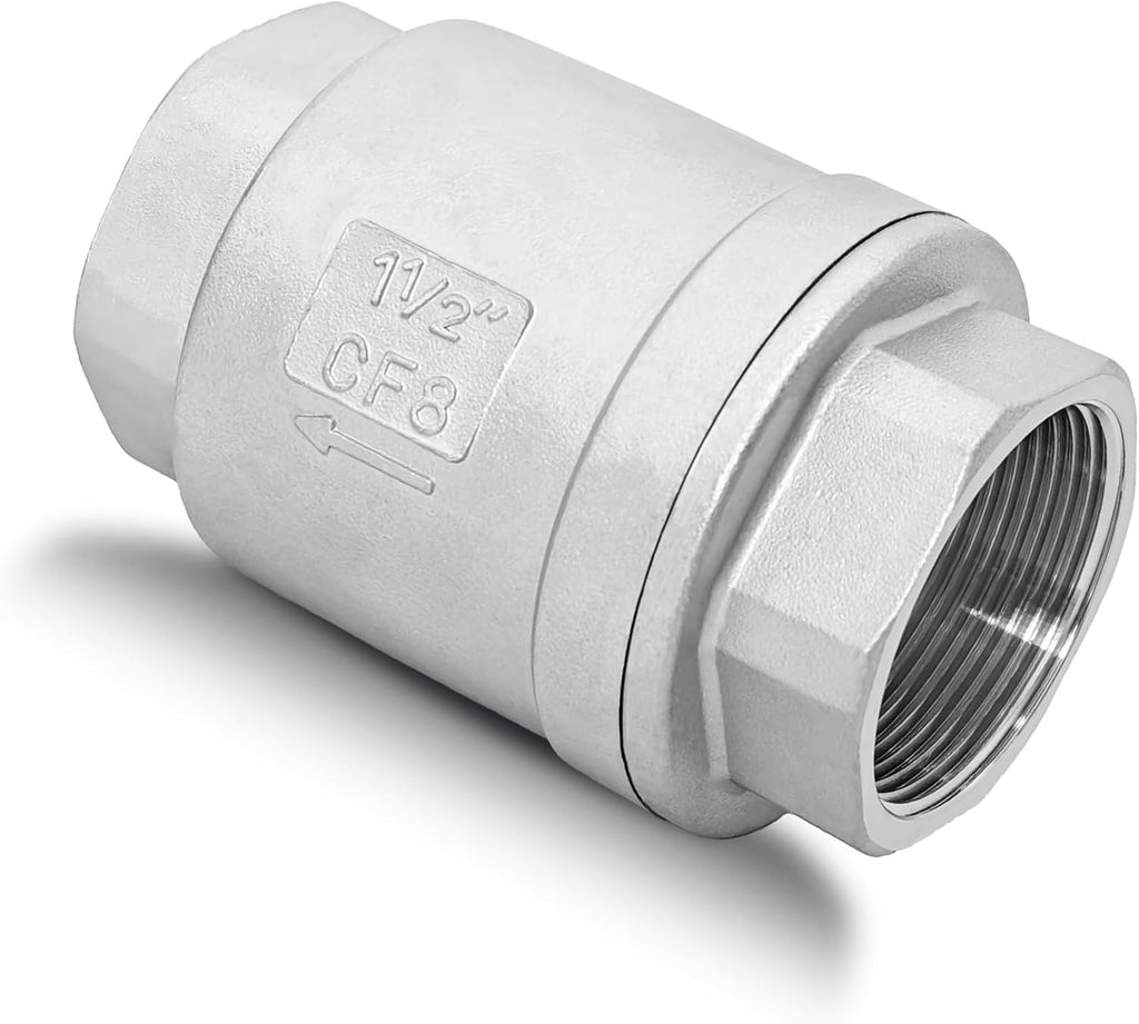 1-1/2" NPT Vertical Spring Check Valve Stainless Female Thread 1000WOG DN40