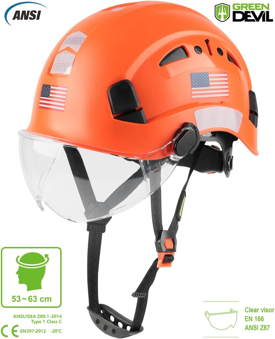 Construction Safety Work Helmet Vented Men Hard Hat with Visor