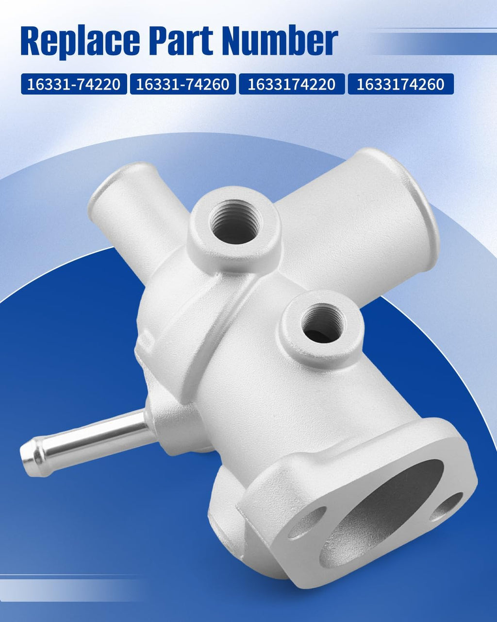 16331-74220 Engine Coolant Outlet Flange, Water Thermostat Housing Fits for Toyota RAV4 Camry Celica Solara 1997-2002