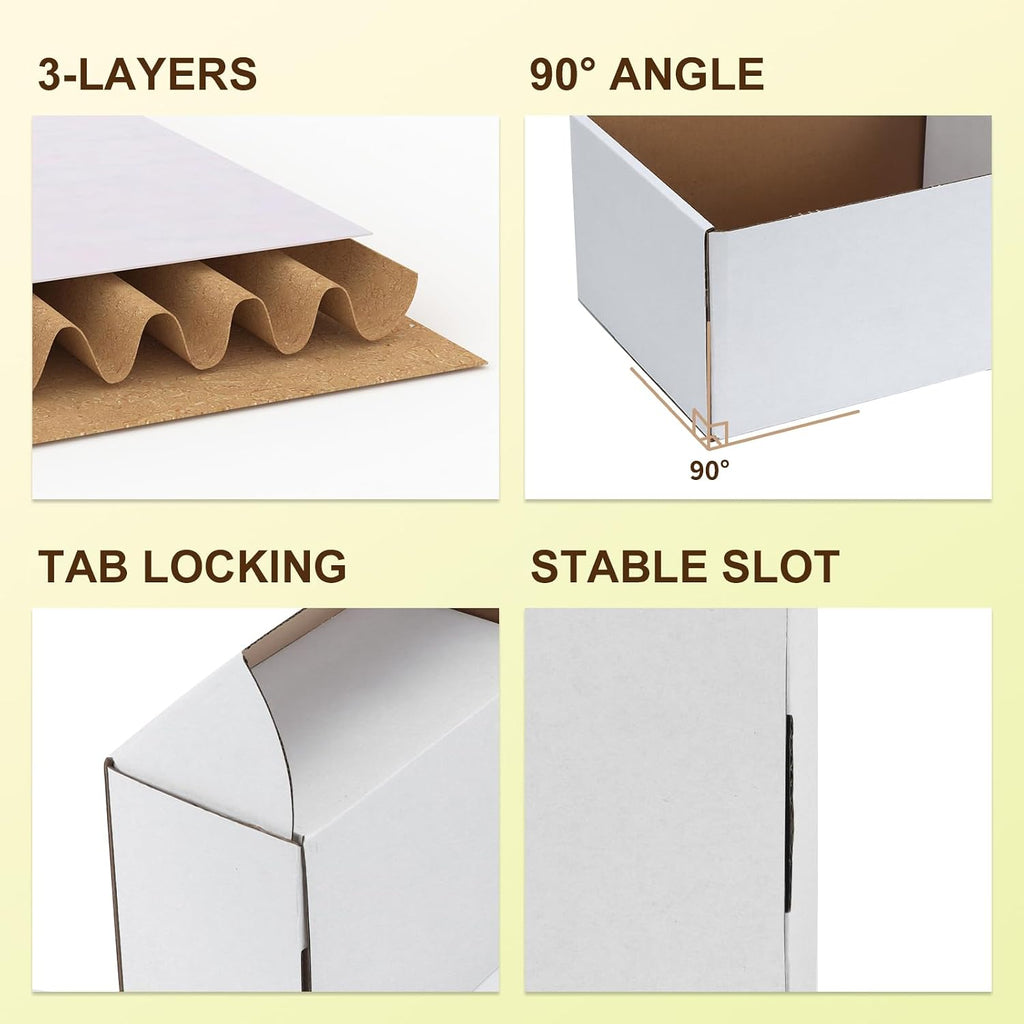 40 Pack 6x4x3 Small Shipping Boxes for Packing Small Business, White Corrugated Cardboard mailing Box for Shipping
