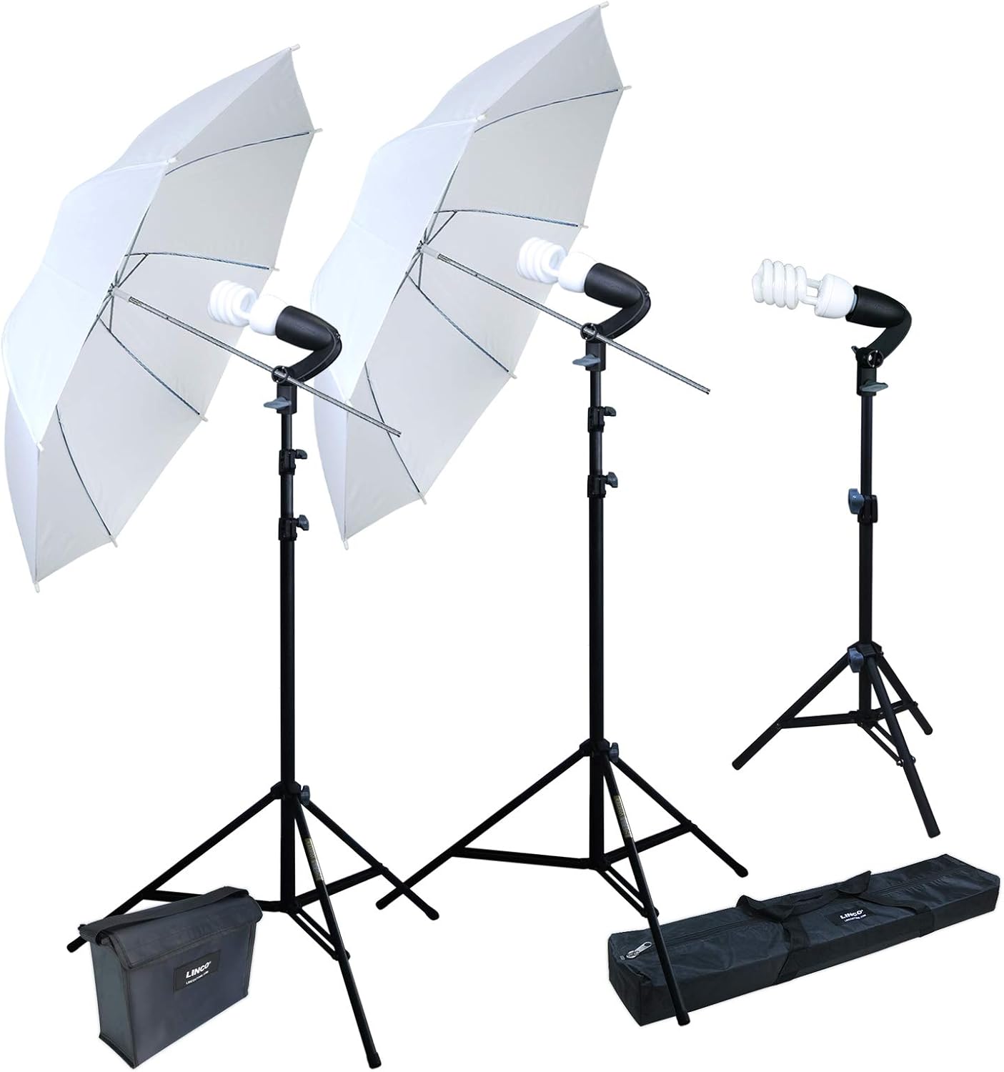 Lincostore 600W Photography Photo Video Portrait Studio Day Light Umbrella Continuous Lighting Kit AM153