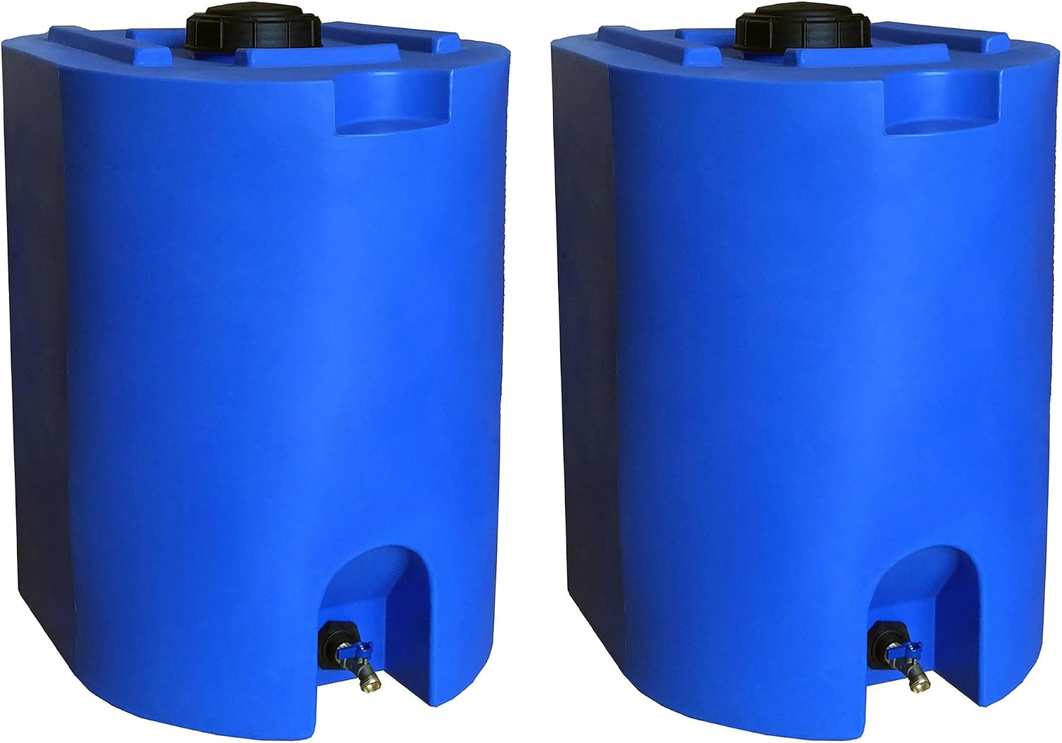55 Gal Stackable Design Utility Water Tank with Large Cap (2 Pack) | Emergency Water Storage Tank with Large Cap and