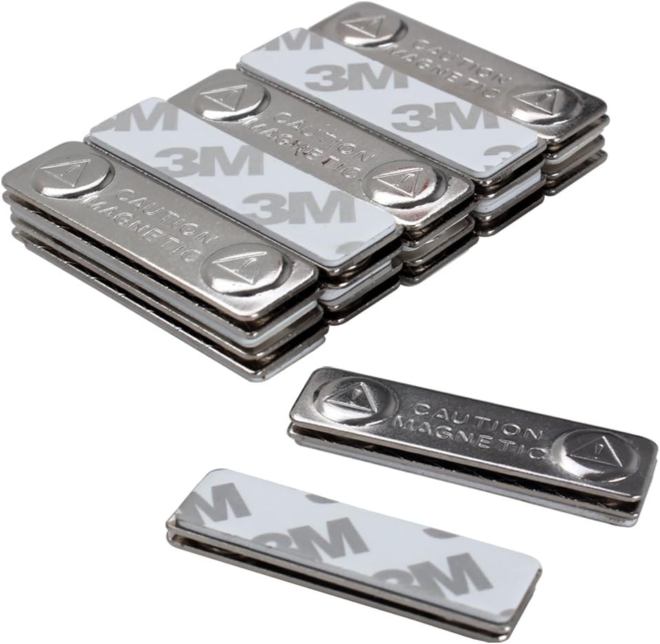 Name Badge Magnets, Magnetic Name Tag Holders, Set of 12 (24 Pieces)