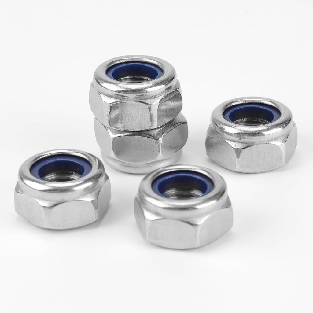 100 Pack 304 A2-70 M6 Nylon Lock Nuts