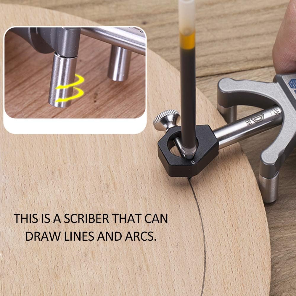 Wheel Marking Gauge, Woodworking Marking Scriber Kit for Carpenter | 180mm Sliding Mark Scraper, Dual-purpose