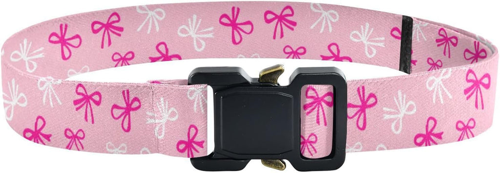 Bow Tie Adjustable Kids Elastic Belts, Girls Boys Stretch Waist Belt with Aluminum Alloy Buckle