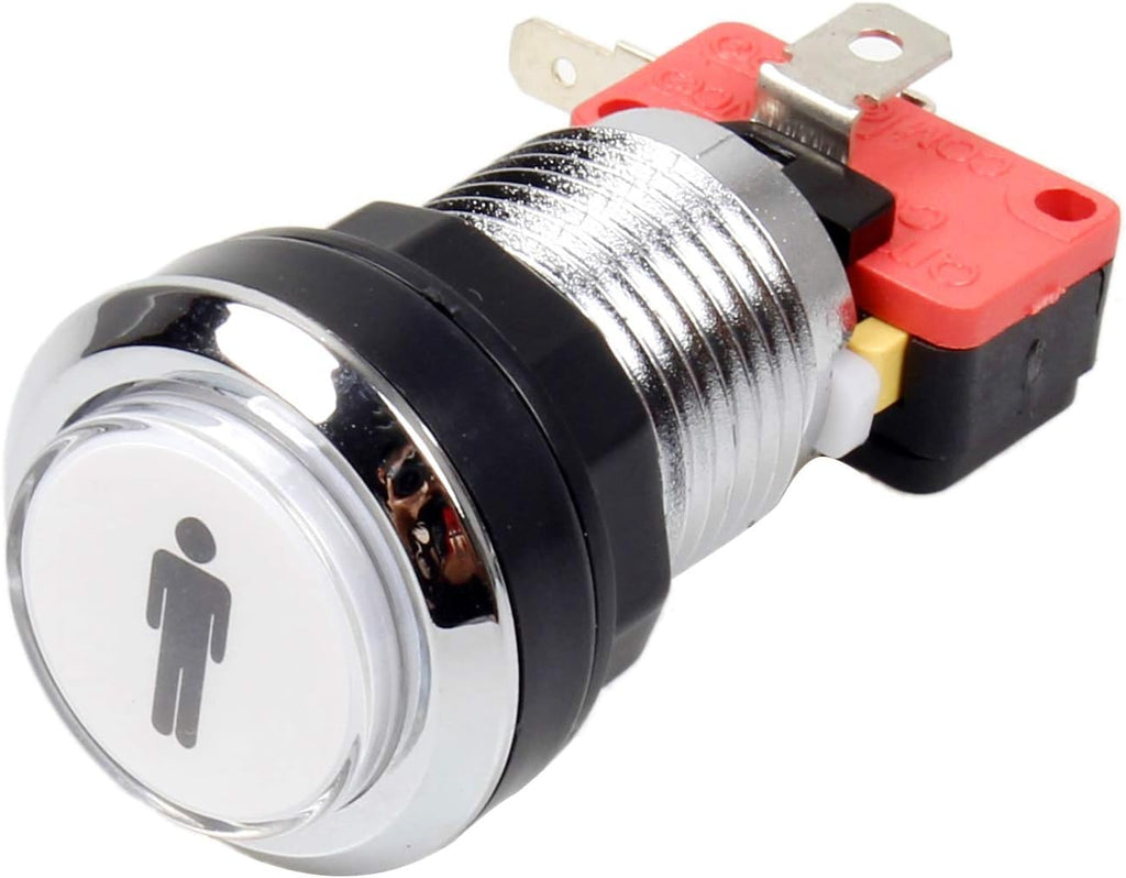 Arcade Buttons Chrome Silver Plated 5V & 12V LED Iit Push Button | 1P / 2P Player Start Buttons / 2x Coin Buttons