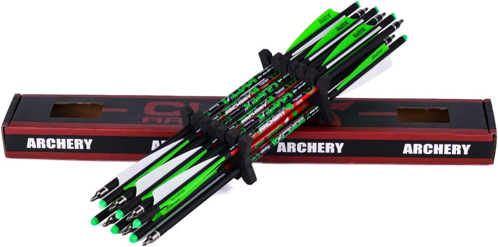 Crossbow Bolts 20 22 Inch Carbon Archery Arrows 12 Pack and 6 Pack Hunting Broadheads kit