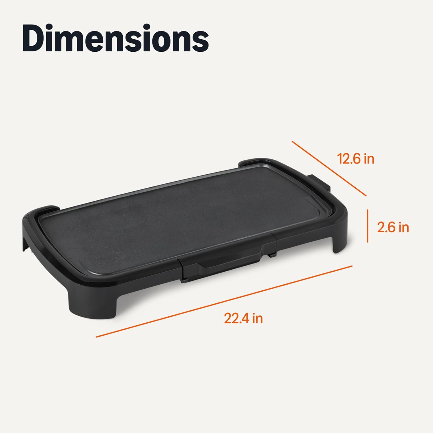 Electric Griddle with Nonstick Ceramic Coating, Adjustable Temperature, Detachable Dishwasher Safe Plate, Drip Tray